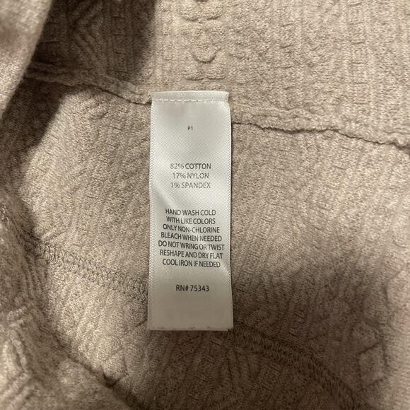 Skyr Sweater Womens Small Beige Funnel Cowl Neck Thumbholes Knit Pullover Top - Picture 5 of 10